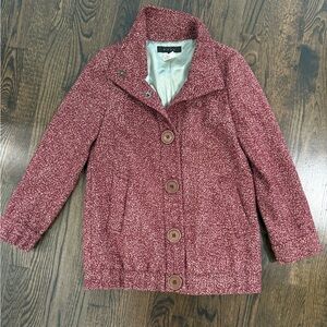 b+ab Heathered Red Tweedy Wool Blend Jacket size 38